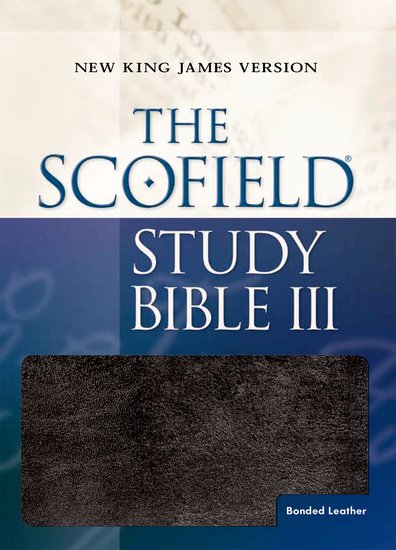 Anglais, Bible, New King James Version, Scofield Study Bible III, Leder, schwarz, Griffregister