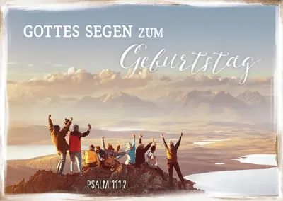 Postkarte Freunde auf Berggipfel