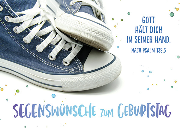 Postkarte Blaue Sneakers - 12 Stück pro Päckchen