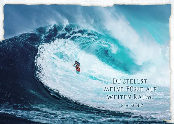 Postkarte Wellenreiter - 12 Stück pro Päckchen