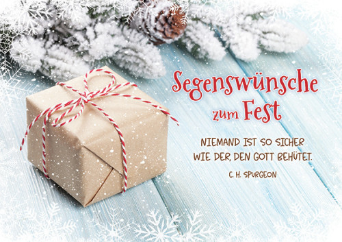 Doppelkarte Weihnachten Segenswünsche Päckchen