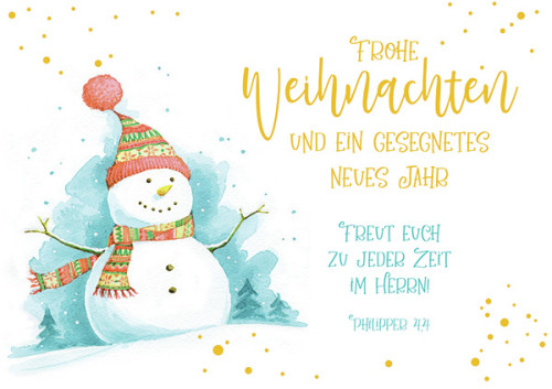 Doppelkarte Weihnachten Schneemann GF