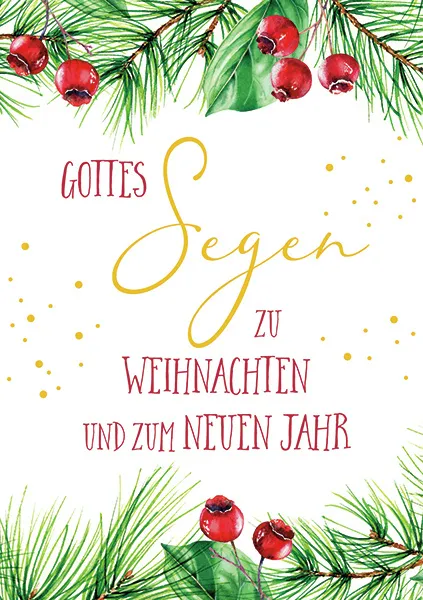 Doppelkarte Weihnachten Rote Beeren GF