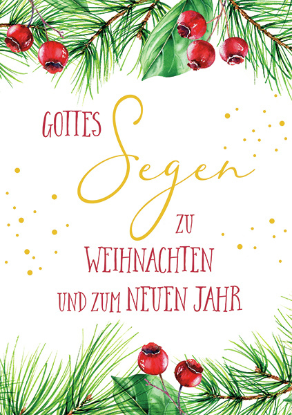 Doppelkarte Weihnachten Rote Beeren GF