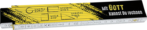 Mit Gott kannst du rechnen (Zollstock) - aus bedruckten Holz mit einer Länge von 2 Metern