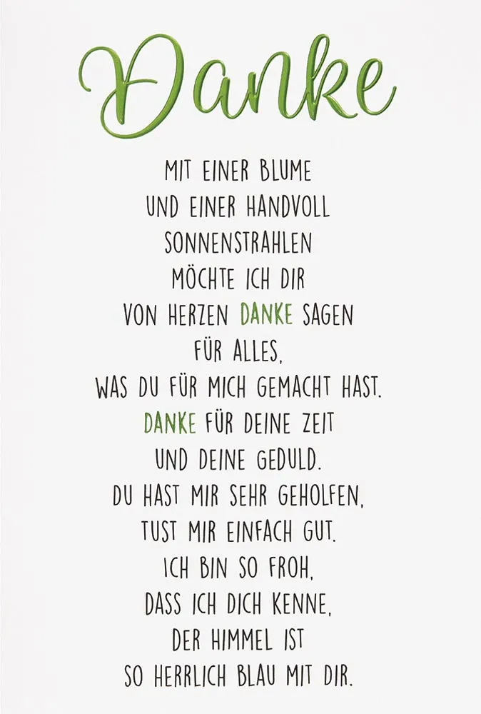 Doppelkarte Danke/Mit einer Blume