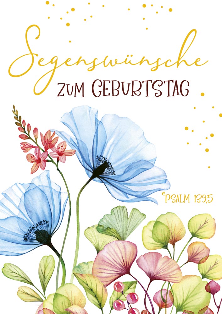 Doppelkarte Blumen Segenswünsche GF