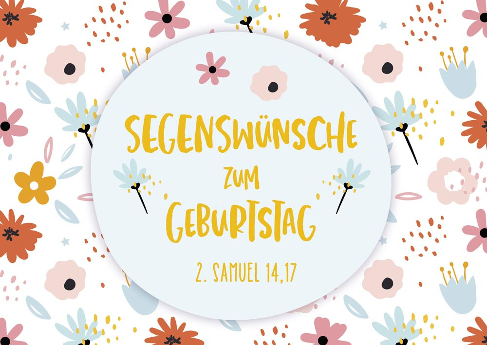 Postkarte 2. Samuel 14,17 / Blüten - 10 Stück pro Päckchen, mit Gold und Relieflack veredelt