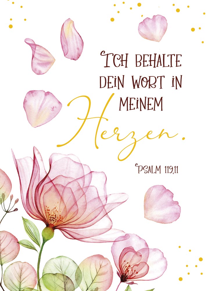 Postkarten Ich behalte dein Wort in meinem Herzen GF - 10 Stück pro Päckchen