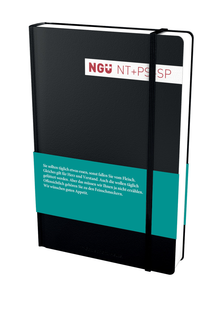 NGÜ Neues Testament mit Psalmen und Sprüche - Grossdruckausgabe, gebunden schwarz mit Gummiband