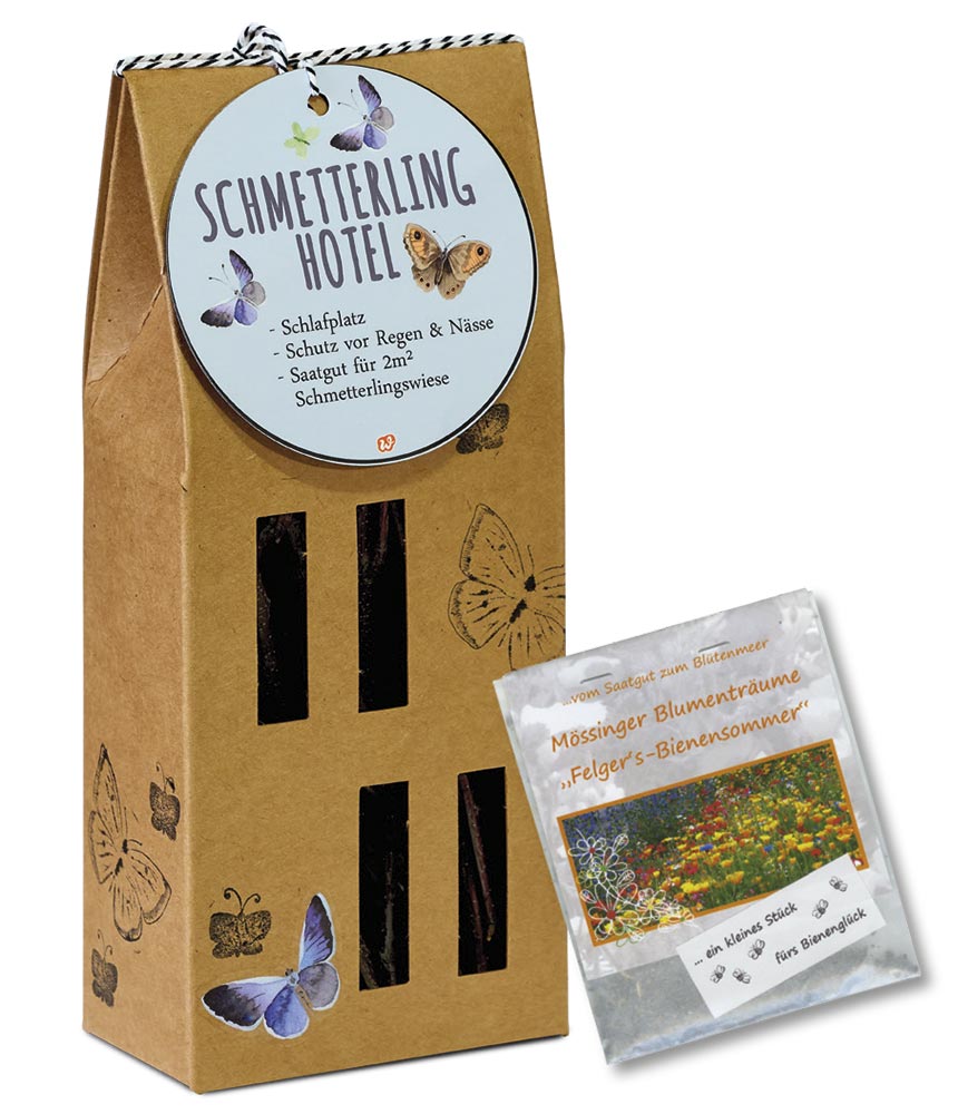 Schmetterlingshotel - mit Wildblumensamen