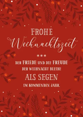 Doppelkarte Weihnachten Rote Karte