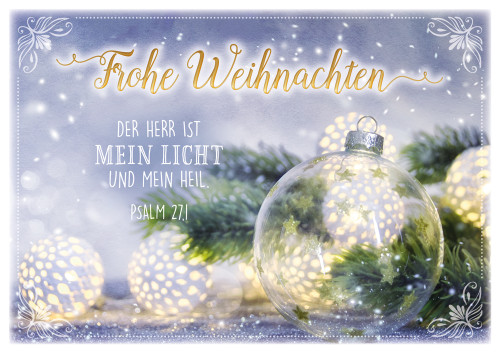 Doppelkarte Weihnachten 3 Glaskugeln GF