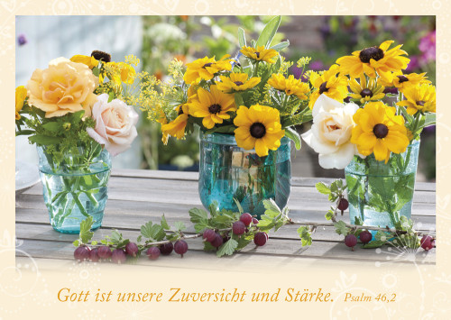 Postkarte Zuversicht und Stärke/Garten - 10 Stück pro Päckchen