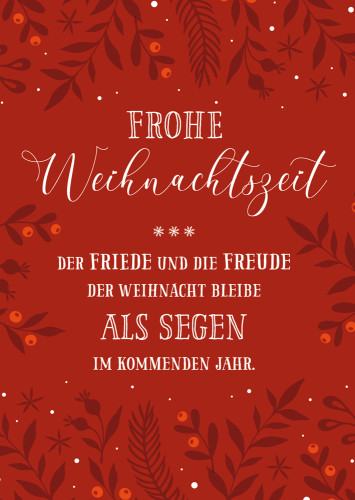 Postkarte Weihnachten Rote Karte - 12 Stück pro Päckchen