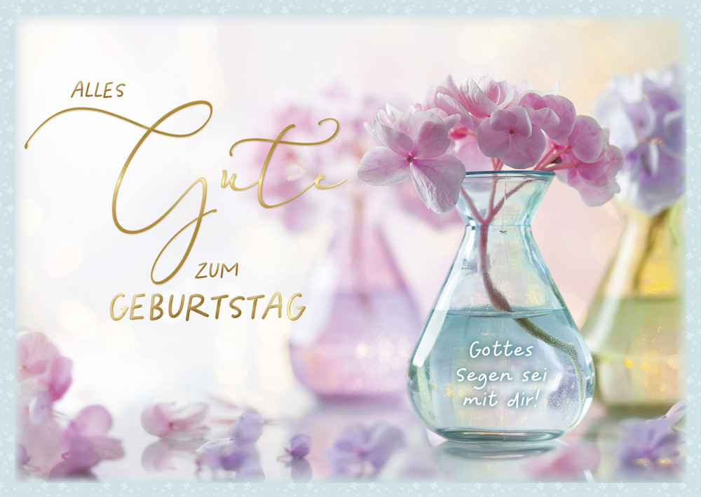 Postkarte Geburtstag Hortensienblüte GF - 10 Stück pro Päckchen