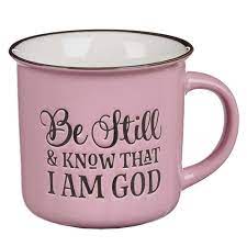 Tasse: Be still and know that i am God - rosa ca 390ml