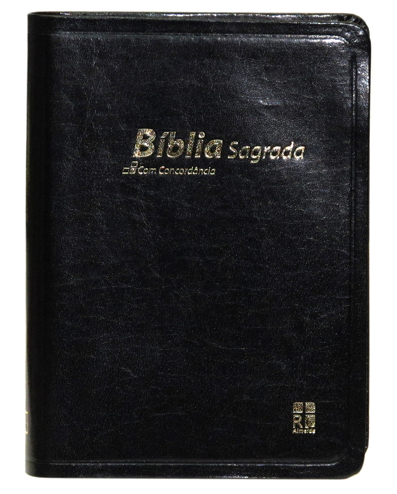 Portugiesisch, Bibel Almeida Revidiert und Korrigiert, DN47C, kompakt, Kunstleder, schwarz,...