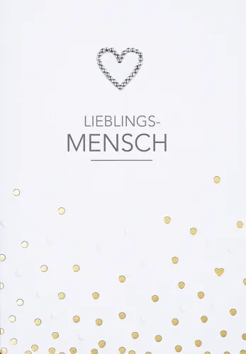 Doppelkarte Strasssteinherz Lieblingsmensch