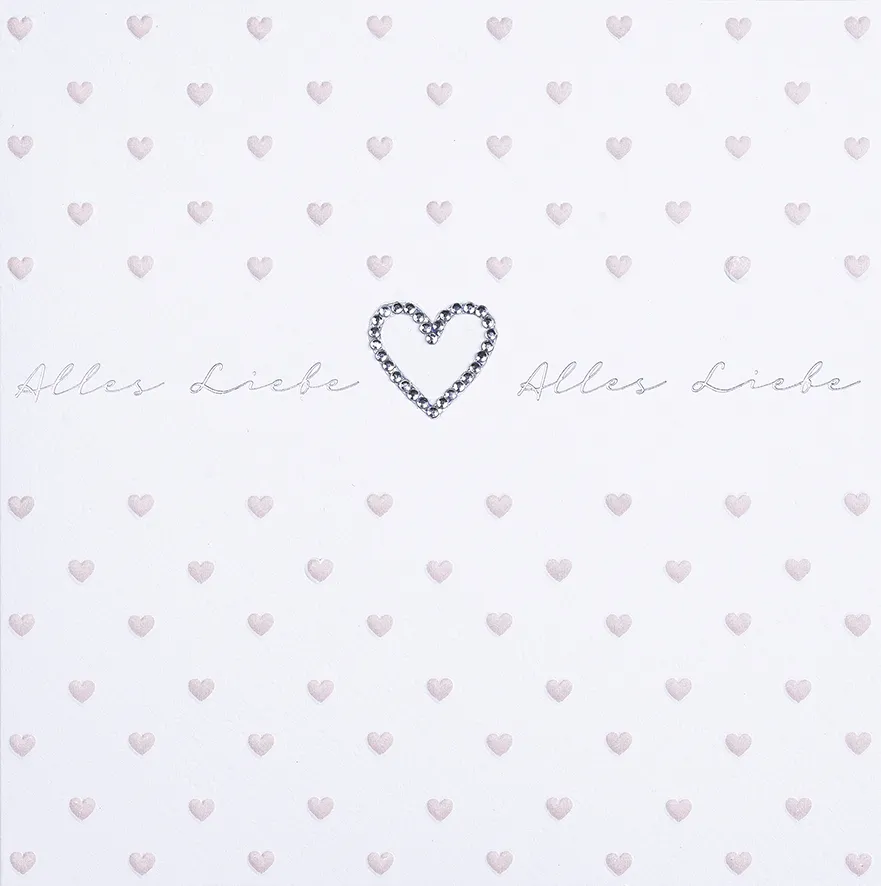 Doppelkarte Alles liebe rosa herzen