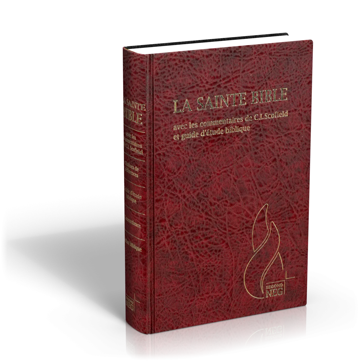 Segond NEG Studienbibel Scofield, französisch, granatrot - Hardcover, Vinyl