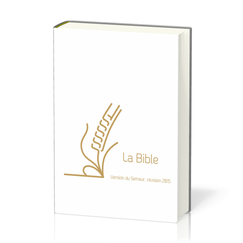 Bible Semeur 2015, compacte, blanche - couverture rigide, renforcée lin, tranches or