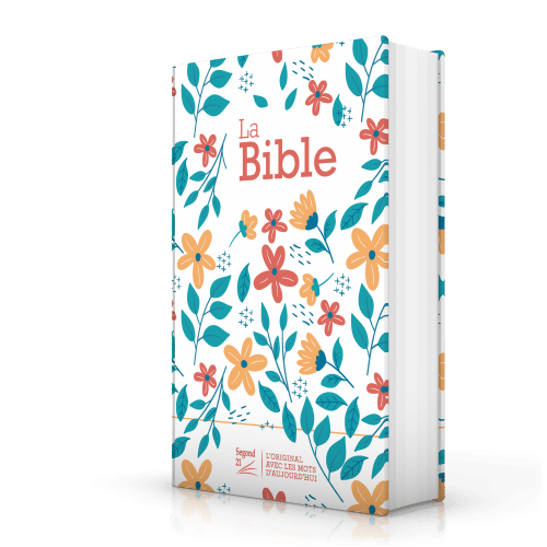 Bibel Segond 21, französisch (Premium Style) - gestepptes Hardcover aus Canvas mit Blumenmuster