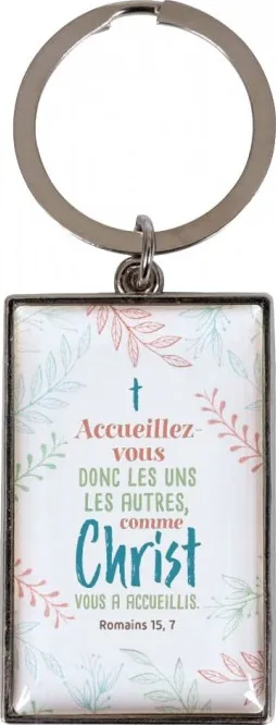 Porte-clé Mot d'ordre 2022 avec motif branches Rom.15, 7