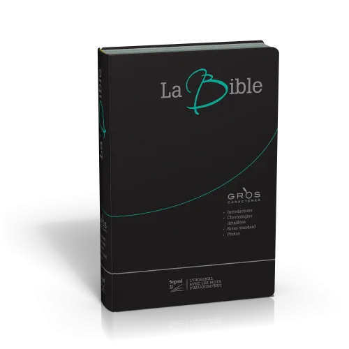 Bible Segond 21, gros caractères - couverture souple, fibrocuir noir