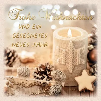Doppelkarte Weihnachten Kerze dekoriert ENC - JESAJA 60.1