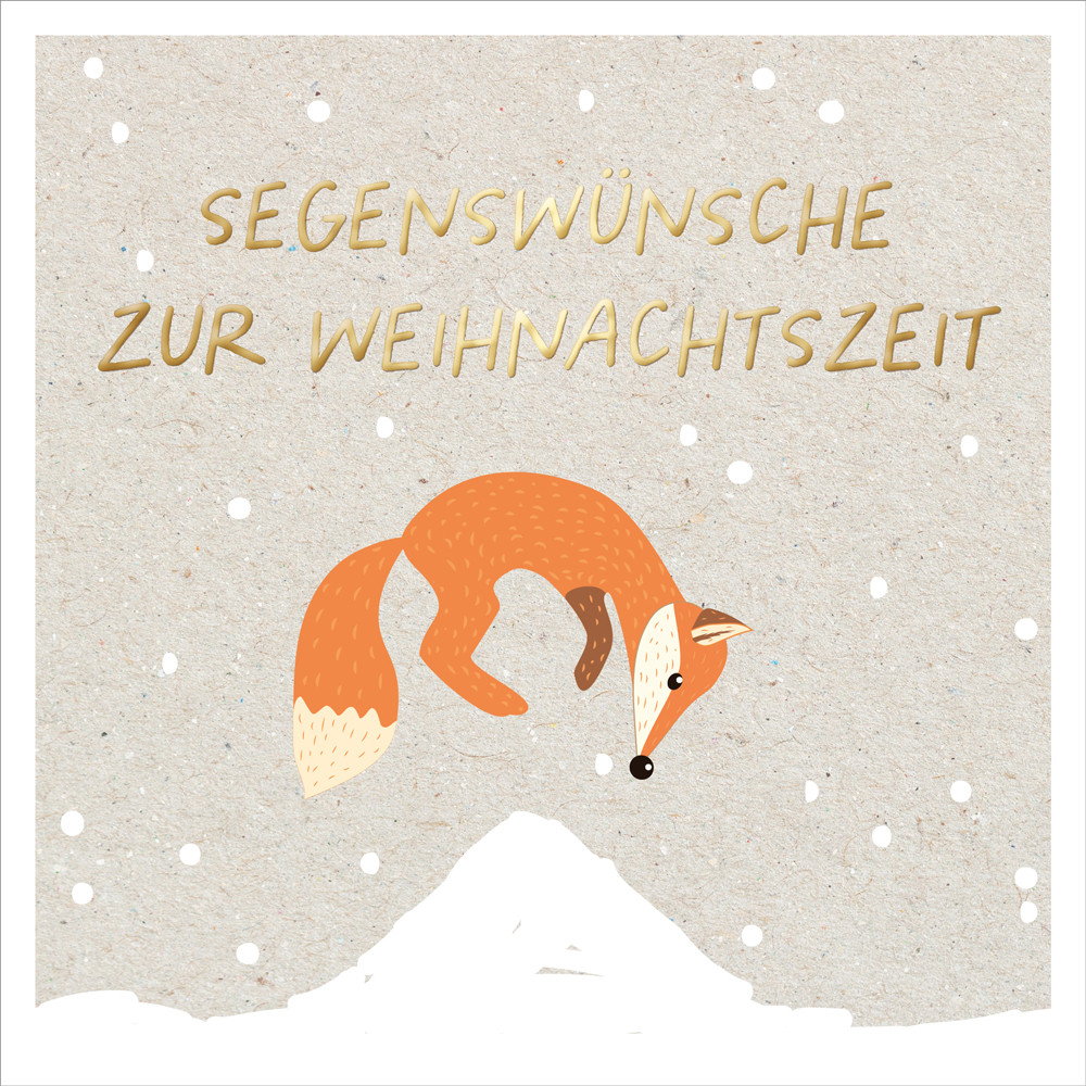 Doppelkarte Weihnachten Fuchs ENC - Lukas 1.68