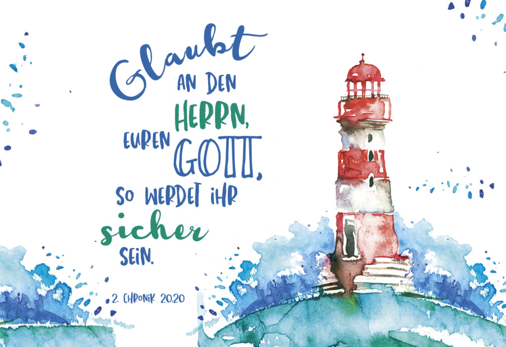 Minikarten Aquarell Baumwolle - Set mit 4 verschiedenen Motiven à 2 Stück