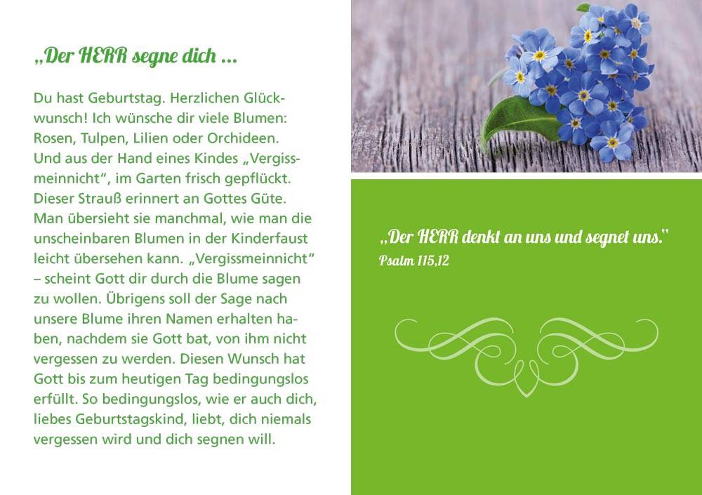 Grussheft mit Briefumschlag Der Herr segne dich