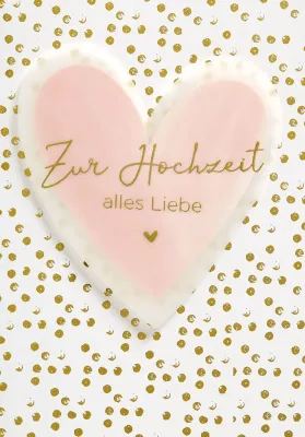 Doppelkarte Rosa Herz