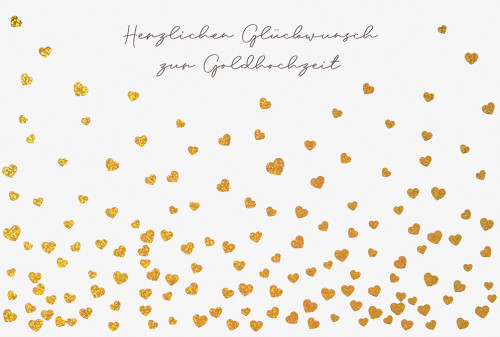 Doppelkarte Goldene Herzchen