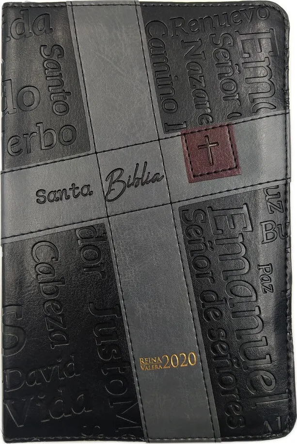 Spanisch, Bibel Reina Valera 2020, Grossdruck, Kunstleder, noir mit Kreuz, Reissverschluss,...