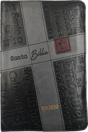 Spanisch, Bibel Reina Valera 2020, Grossdruck, Kunstleder, noir mit Kreuz, Reissverschluss,...