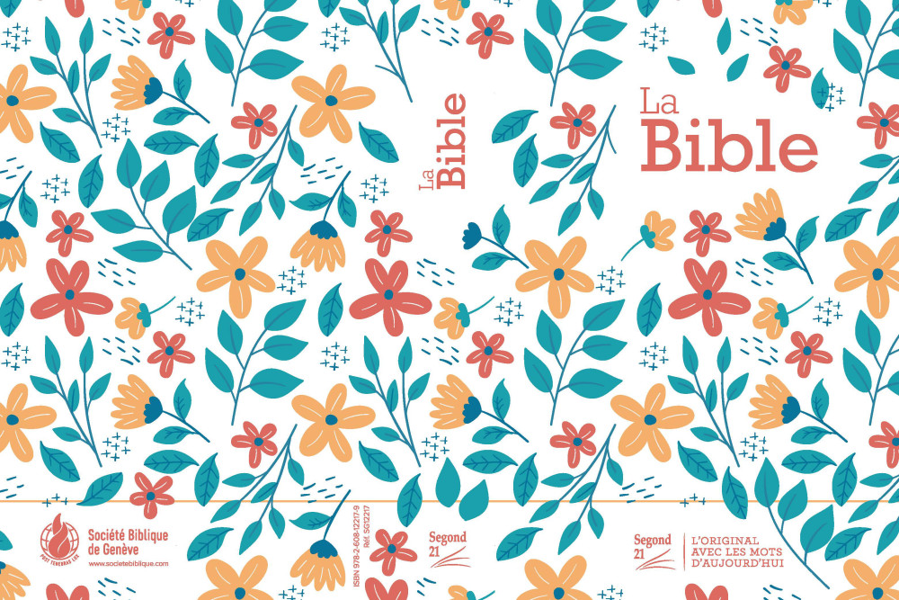 Bibel Segond 21, französisch (Premium Style) - gestepptes Hardcover aus Canvas mit Blumenmuster