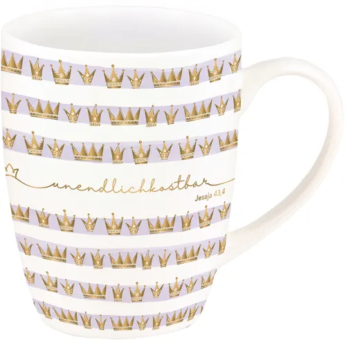 Tasse - unendlich kostbar - weiss, violet, 310ml