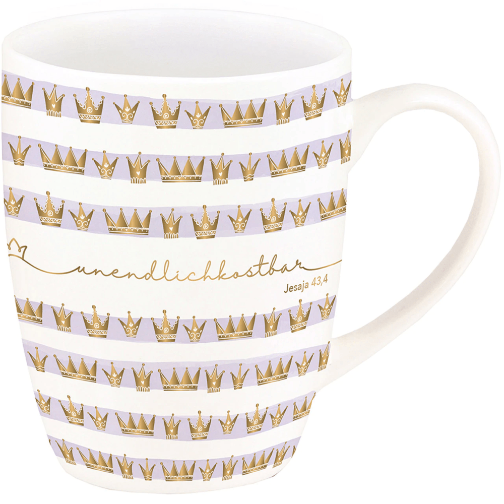 Unendlich kostbar (Tasse)
mit kleiner Faltkarte - Gold-Tasse mit hübschem edlem Kronendesign mit...