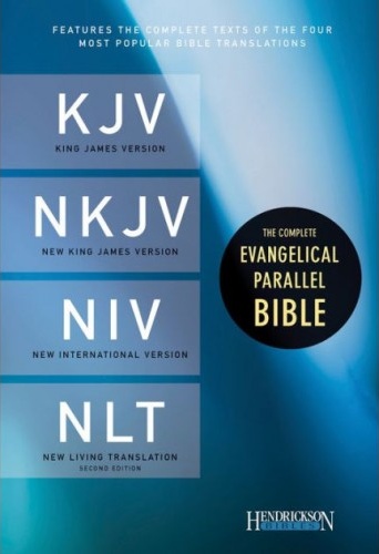 Englisch, evangelische Bibel, 4 parallele Übersetzungen, Kunstleder, schwarz, Goldschnitt