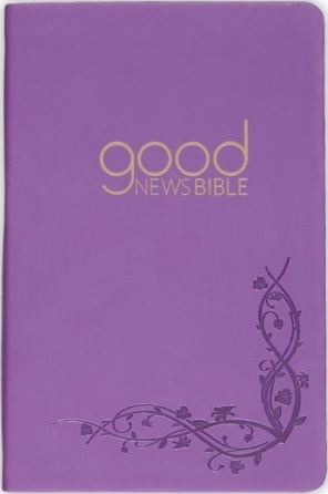 Englisch, Bibel Good News Bible, Vivella lila, graviertes Motiv