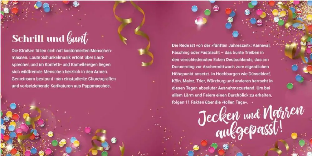 Zwischen Konfetti und Kamelle - 11 Fakten über Fasching, Karneval und Fastnacht