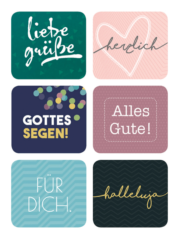 Liebe Grüße - Geschenke 2 (Sticker-Postkarte)