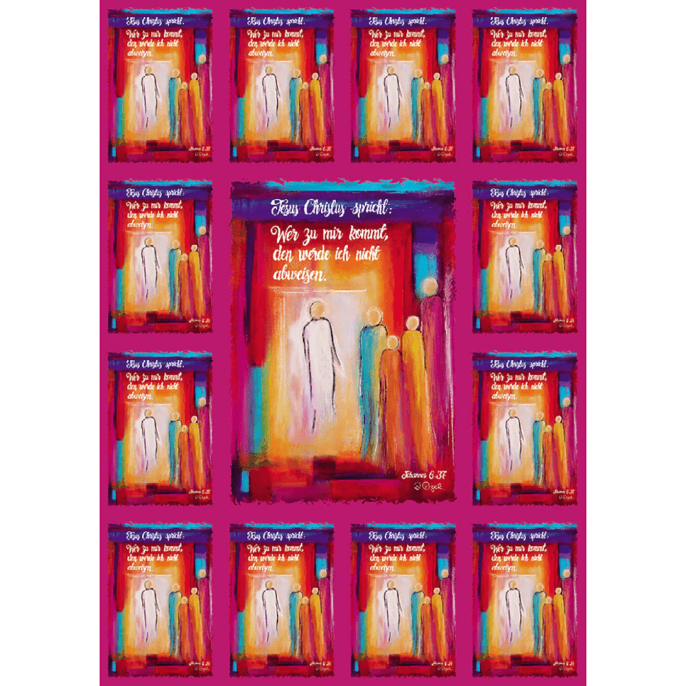 Wer zu mir kommt - Motiv Dorette Digel - Aufkleber-Grußkarten