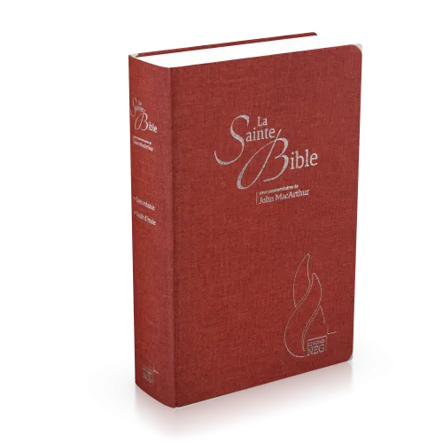 Studienbibel Segond NEG MacArthur, französisch - Softcover, karminroter Leineneinband