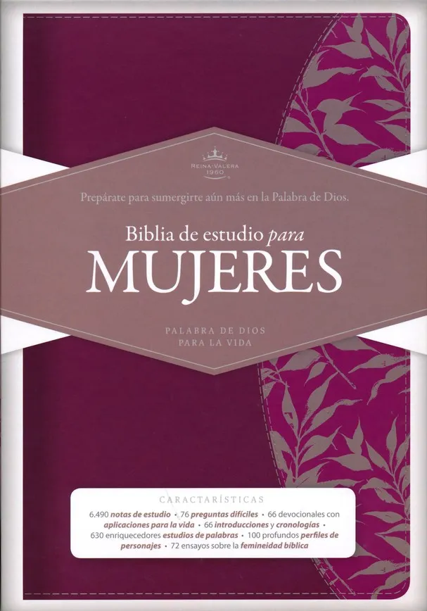 Spanisch, Studienbibel für frauen Reina Valera 1960, Kunstleder, rotwein/fuchsia, Griffregister
