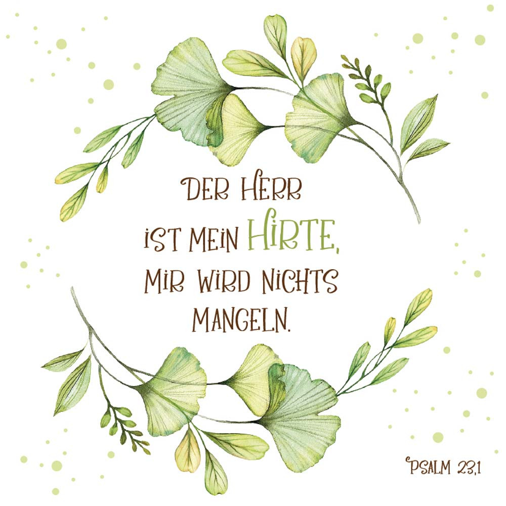 Metallschild Der Herr ist mein Hirte - 13 x 13 cm