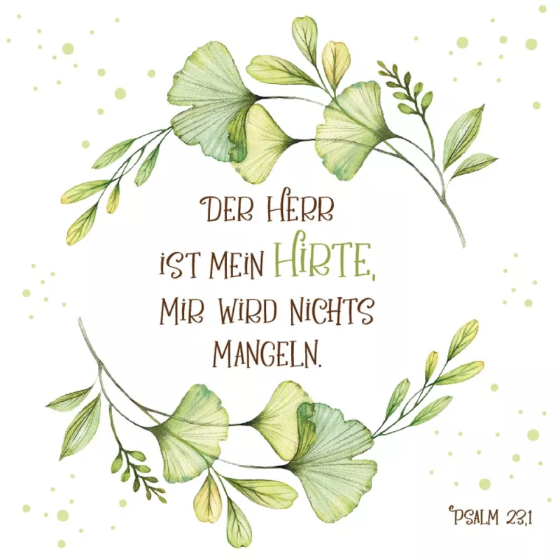 Metallschild Der Herr ist mein Hirte - 13 x 13 cm