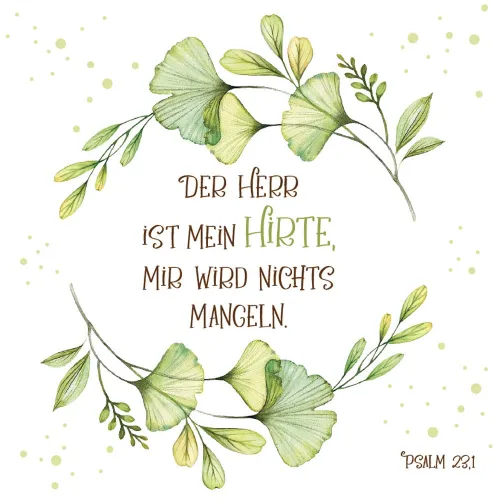 Metallschild Der Herr ist mein Hirte - 13 x 13 cm